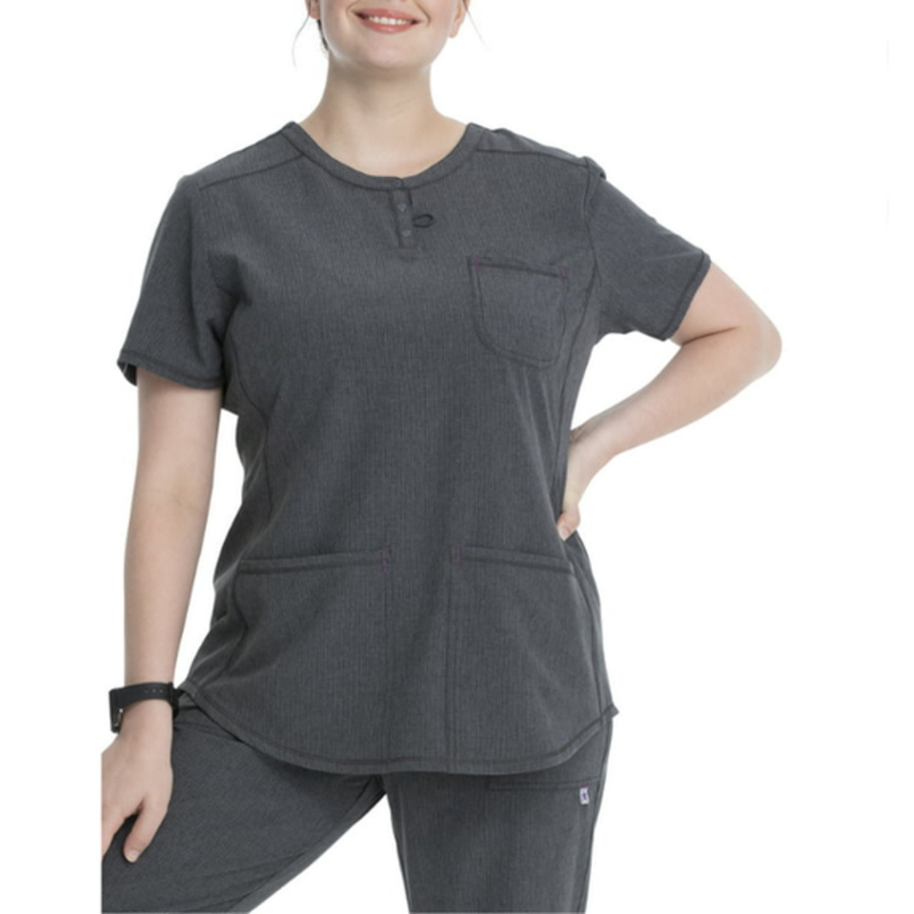 Womens XS Gray Scrub Top Supreme V Neck Scrubstar Heather Pewter Grey